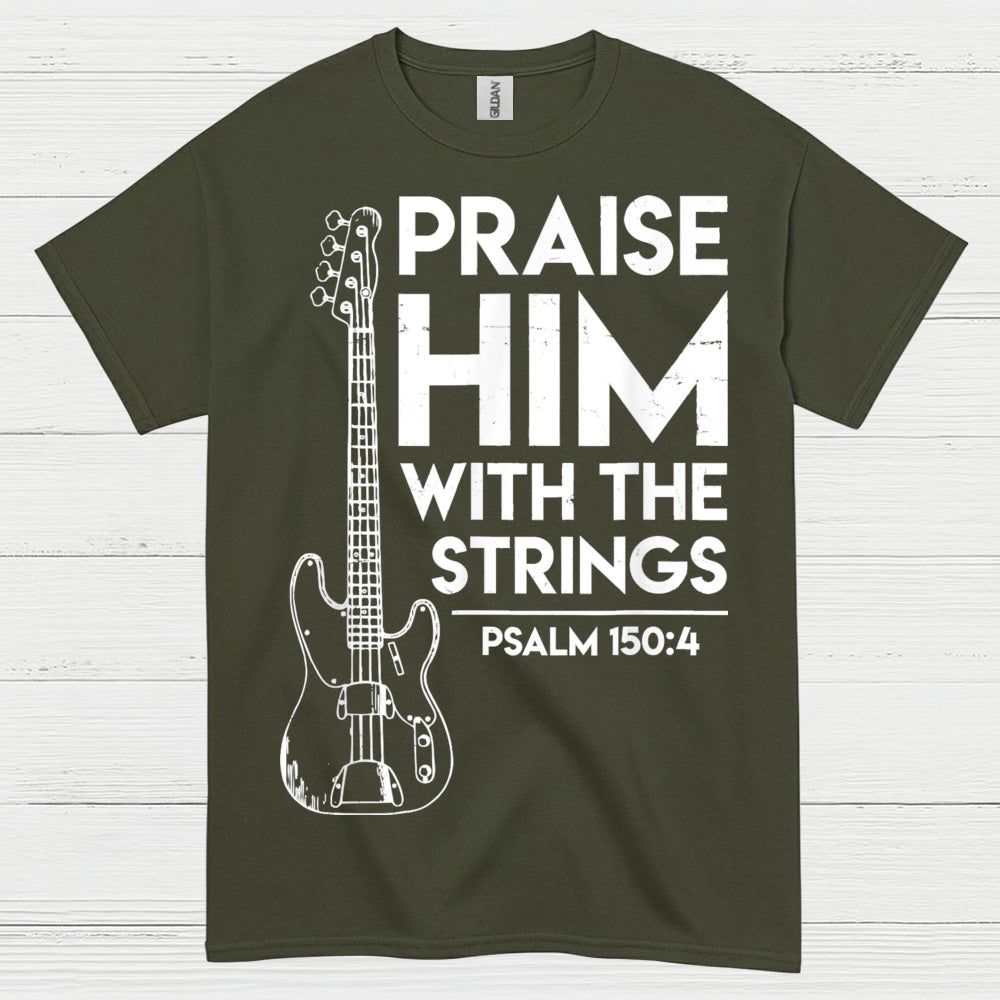 Praise Him With The Strings Christian Guitar T Shirt