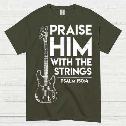 Praise Him With The Strings Christian Guitar T Shirt