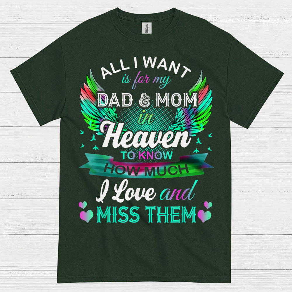 All I Want Is For My Dad And Mom In Heaven T Shirt