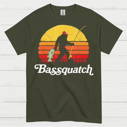 Bassquatch Bigfoot Fishing T Shirt