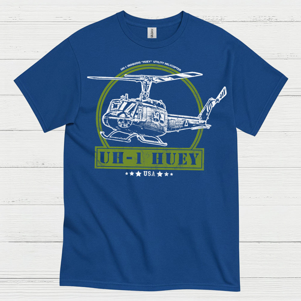 UH-1 Huey USA Military Helicopter T Shirt