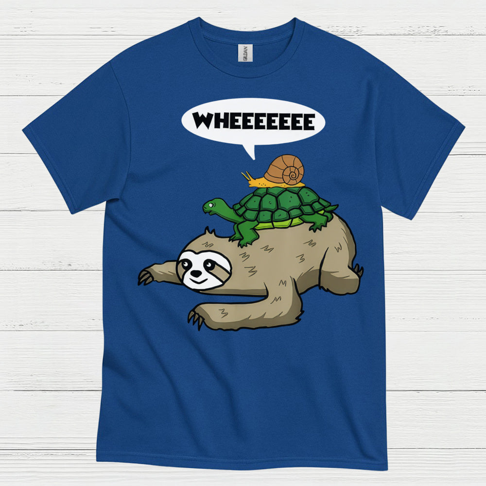 Wheeeee Sloth Turtle Funny T Shirt