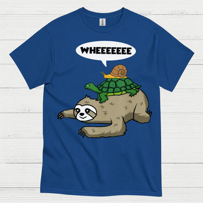 Wheeeee Sloth Turtle Funny T Shirt