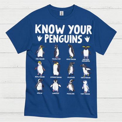 Know Your Penguins Educational Graphic T Shirt