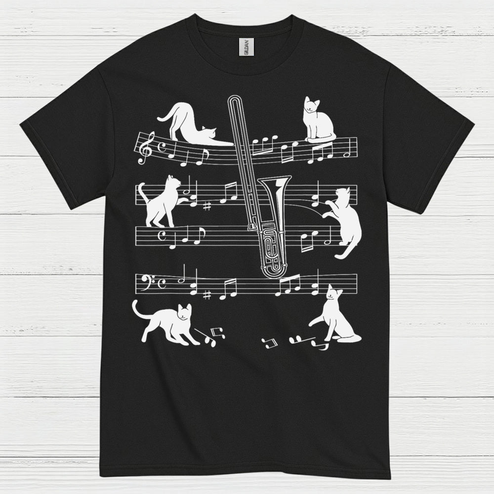 Cat Trombone Music T Shirt