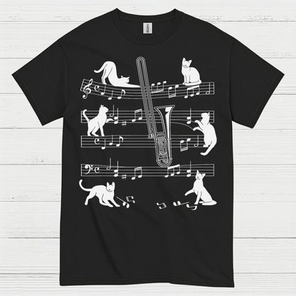 Cat Trombone Music T Shirt