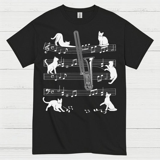 Cat Trombone Music T Shirt