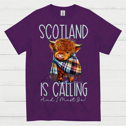 Scotland Is Calling Highland Cow T Shirt
