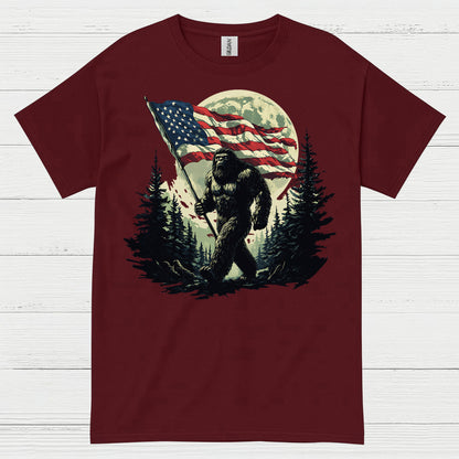 Freedom Walk American Flag Bigfoot T Shirt