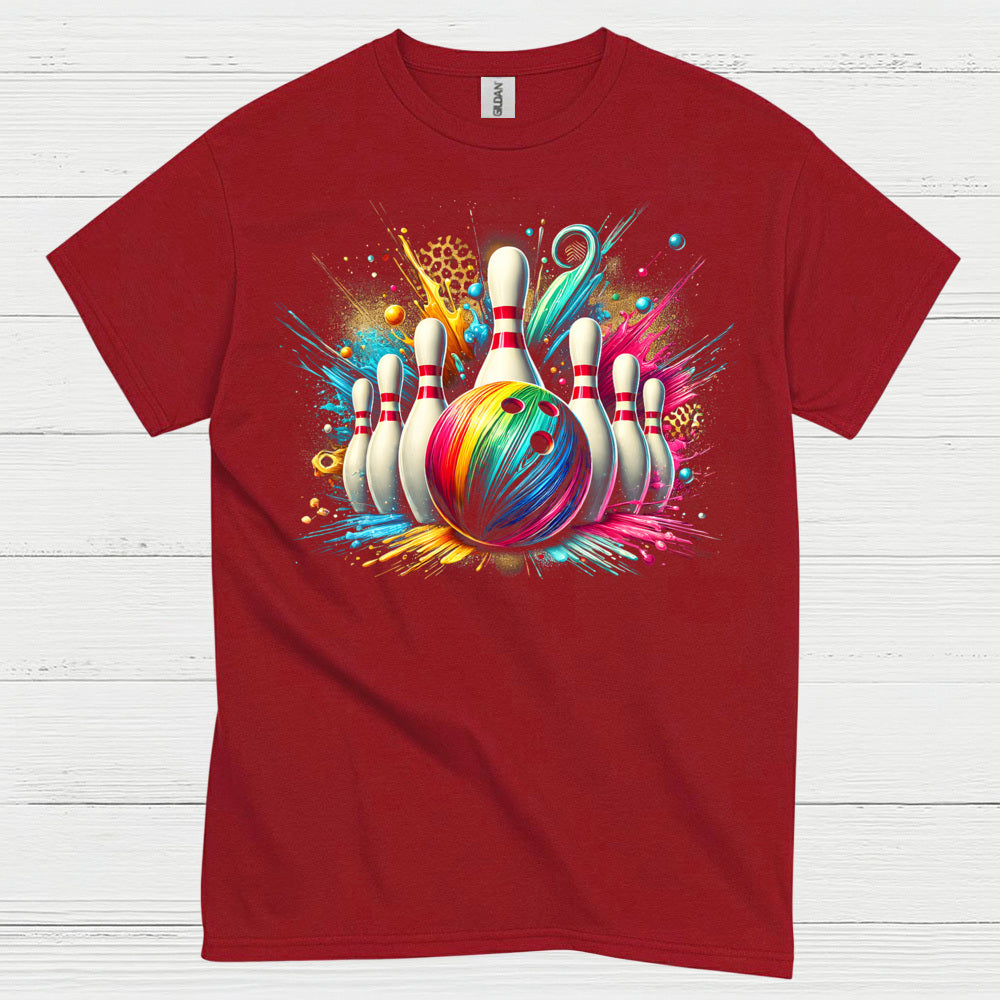 Color Splash Bowling Graphic T Shirt