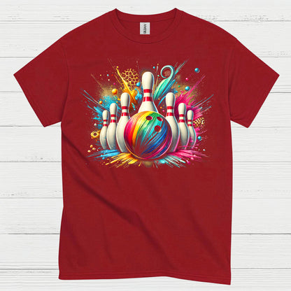 Color Splash Bowling Graphic T Shirt