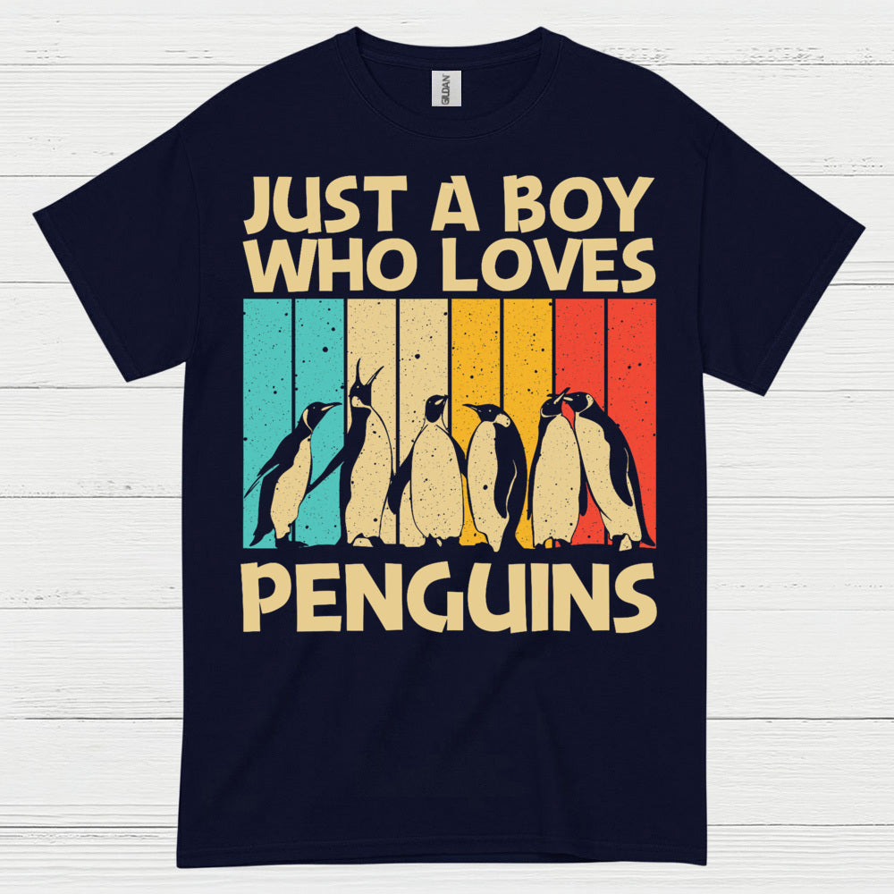 Just A Boy Who Loves Penguins Vintage T Shirt