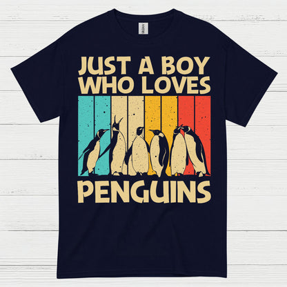 Just A Boy Who Loves Penguins Vintage T Shirt