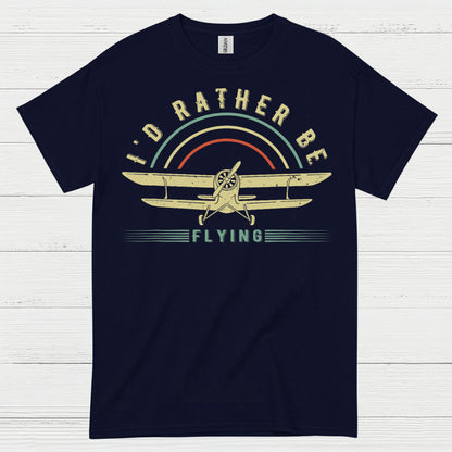 I'd Rather Be Flying Retro Pilot T Shirt