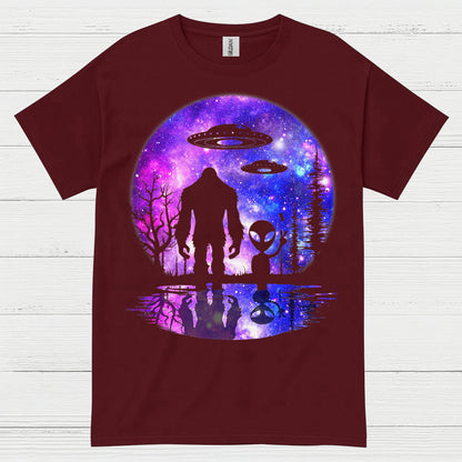 Bigfoot Alien Galaxy T Shirt