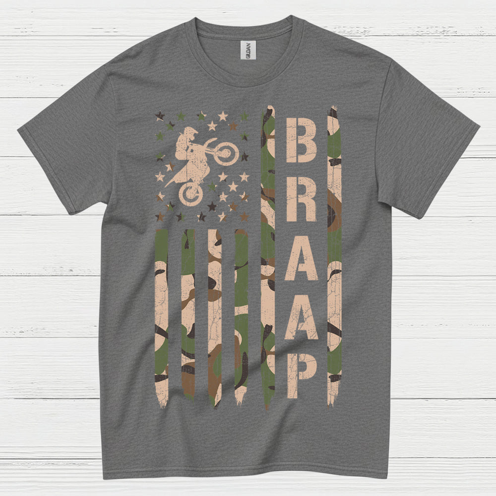 Just Braaap Motocross Flag Rider T Shirt