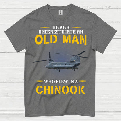 Never Underestimate An Old Man Chinook T Shirt