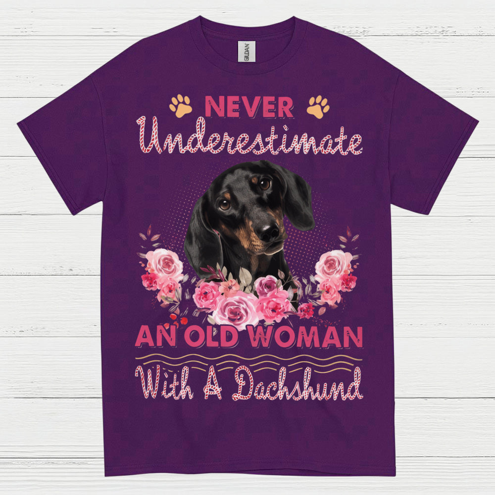 My Heart Belongs To My An Old Woman With A Dachshund T Shirt