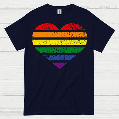 Vintage Rainbow Heart Pride T Shirt