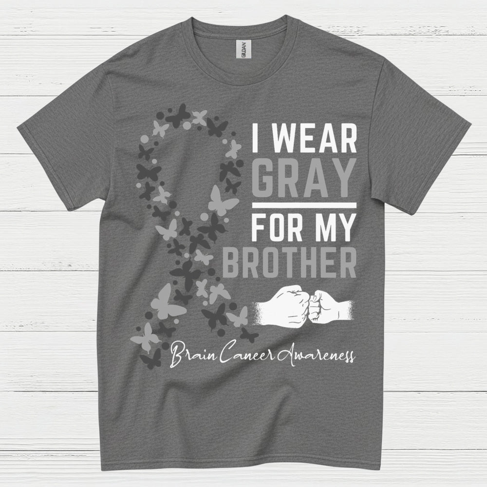 I Wear Gray For My Brother Brain Cancer T Shirt