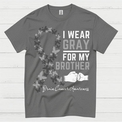 I Wear Gray For My Brother Brain Cancer T Shirt