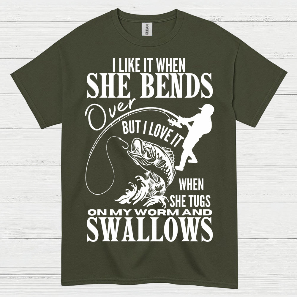 She Bends Fishing T Shirt