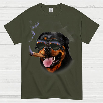 Cool Dog Smoking Cigar Funny T Shirt