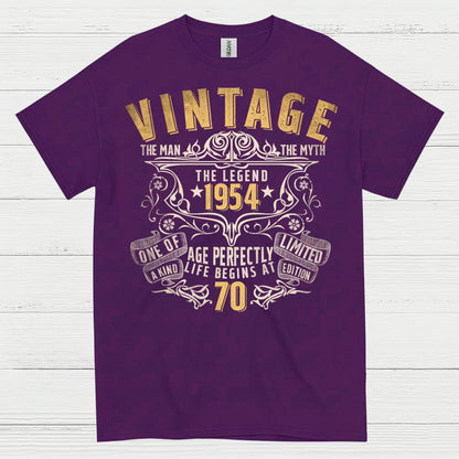 Vintage Legend 1954 70th Birthday T Shirt