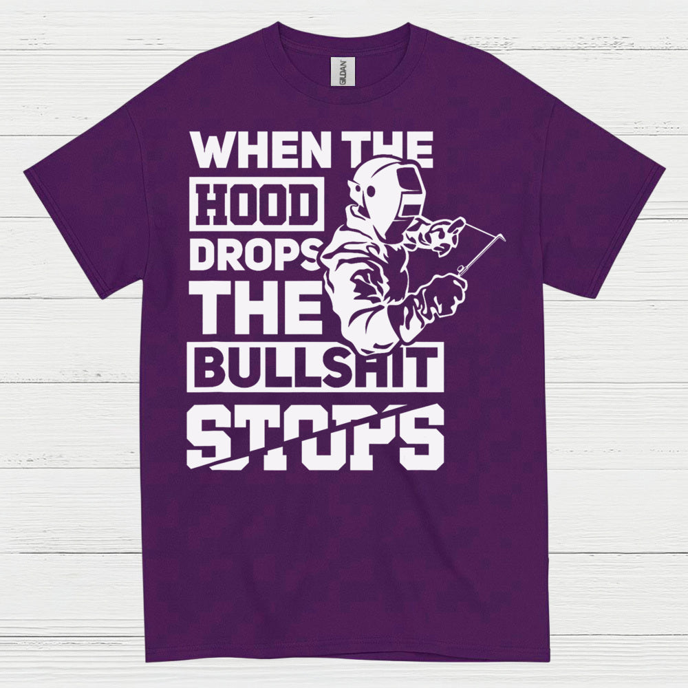 When The Hood Drops Welding T Shirt