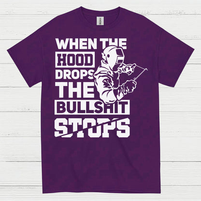 When The Hood Drops Welding T Shirt