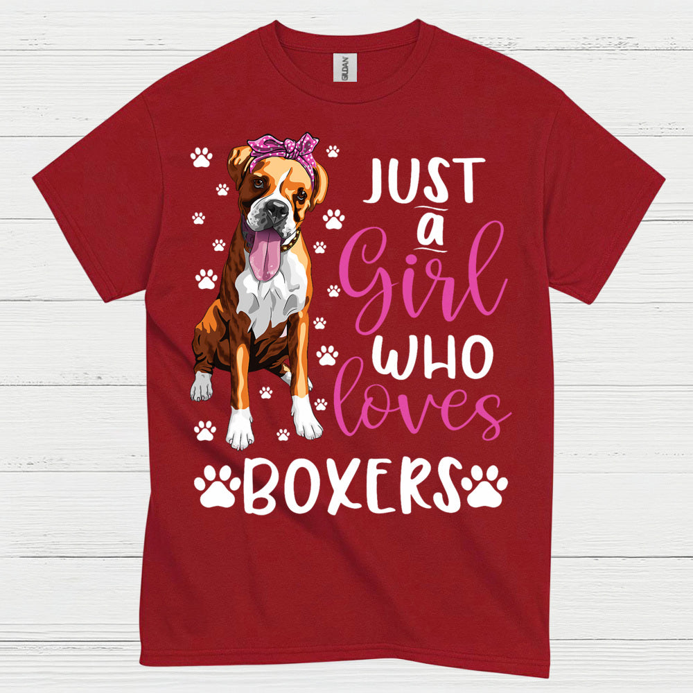 Just A Girl Loves Boxers T Shirt