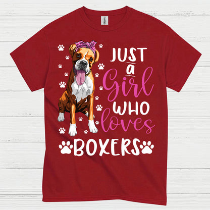 Just A Girl Loves Boxers T Shirt