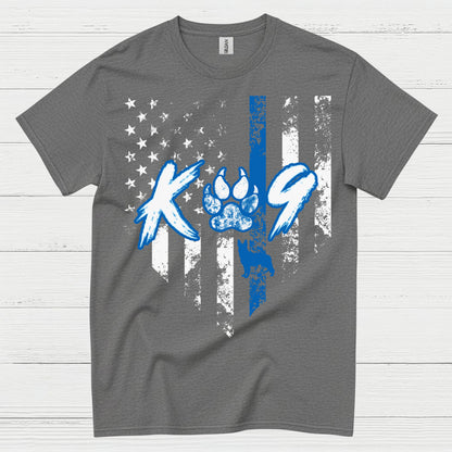 K9 Police Thin Blue Line Paw T Shirt