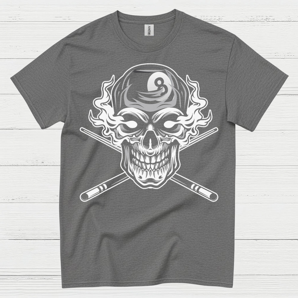 Skull 8 Ball Pool Player T Shirt