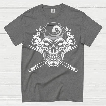 Skull 8 Ball Pool Player T Shirt