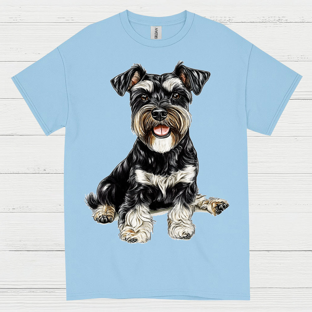 Cute Miniature Schnauzer Sitting Dog T Shirt