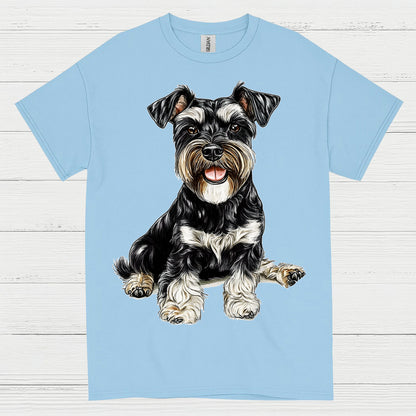 Cute Miniature Schnauzer Sitting Dog T Shirt