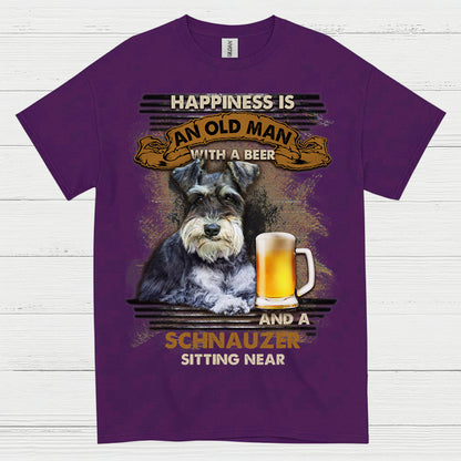 Happiness Is Schnauzer And Beer Funny T Shirt