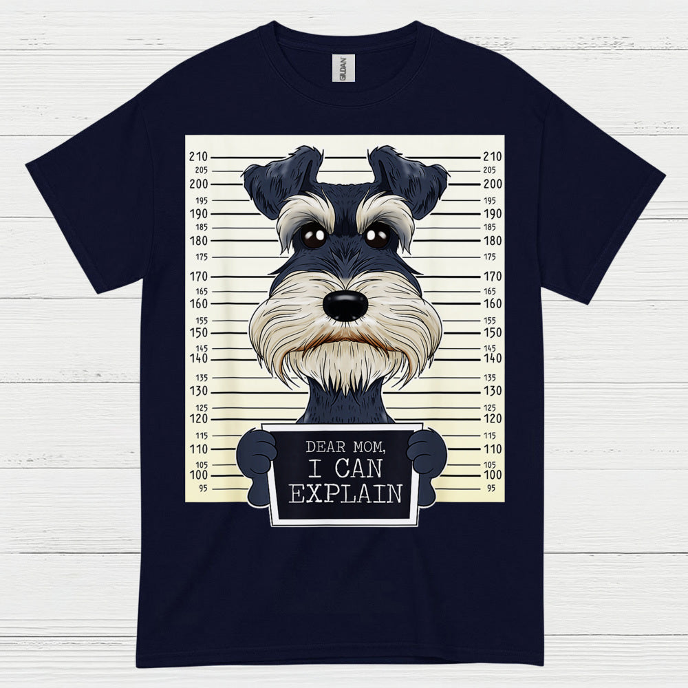 Funny Schnauzer Mugshot Dog Lover T Shirt