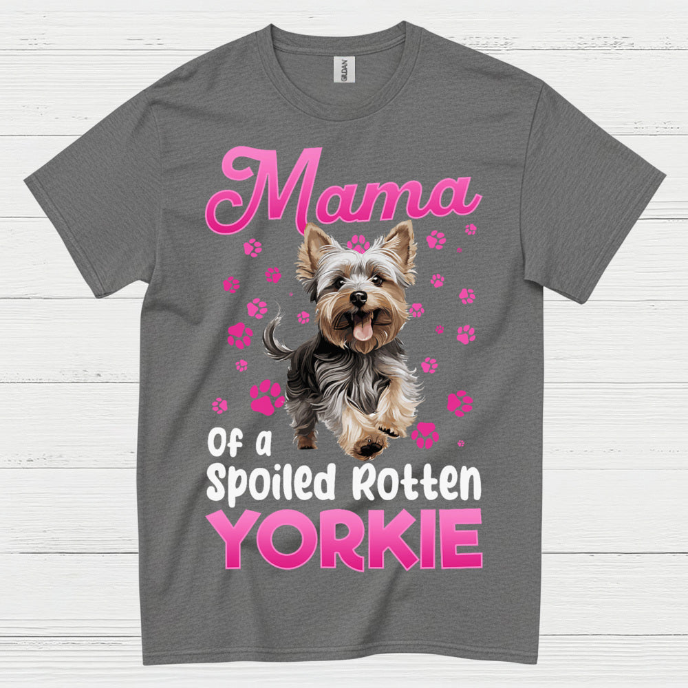 Cute Yorkie Mama Spoiled Dog Mom T Shirt
