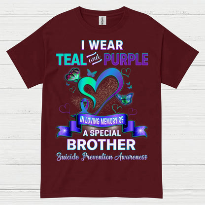 I Wear Teal Purple Brother Memory T Shirt