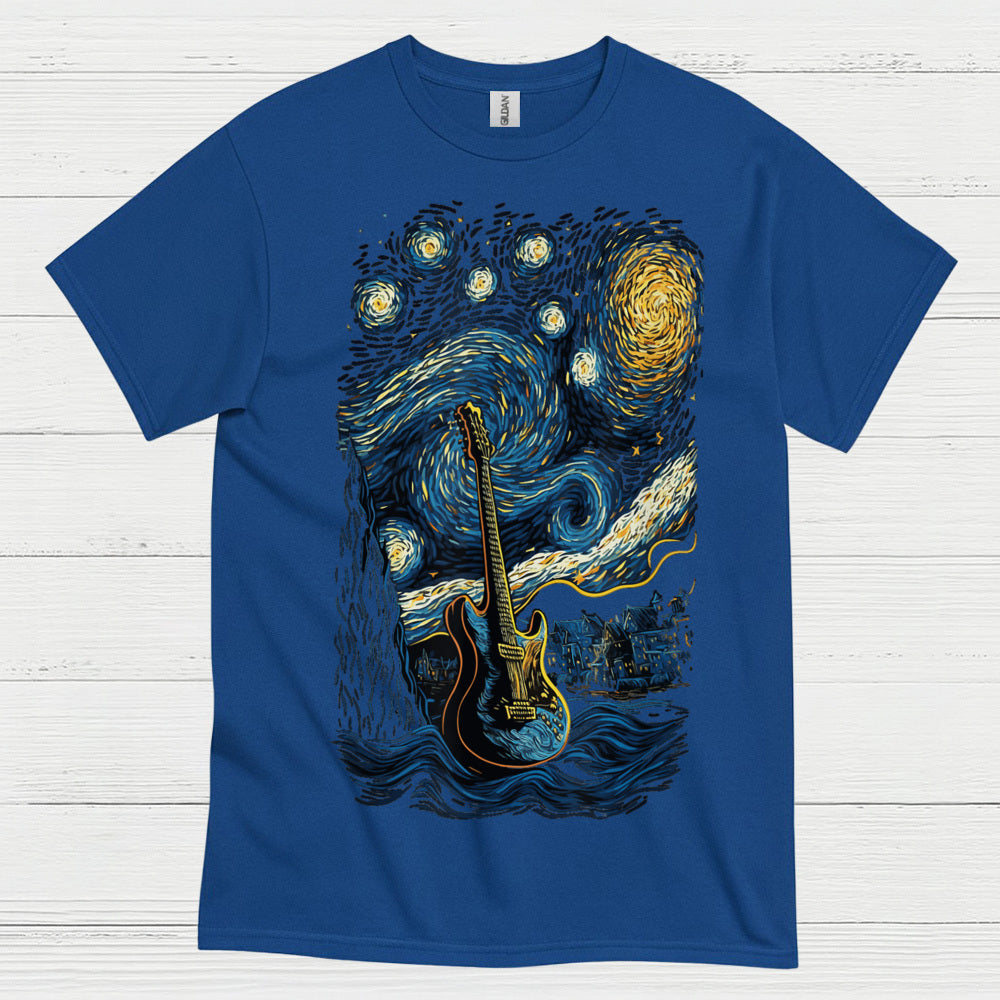 Starry Night Guitar T Shirt