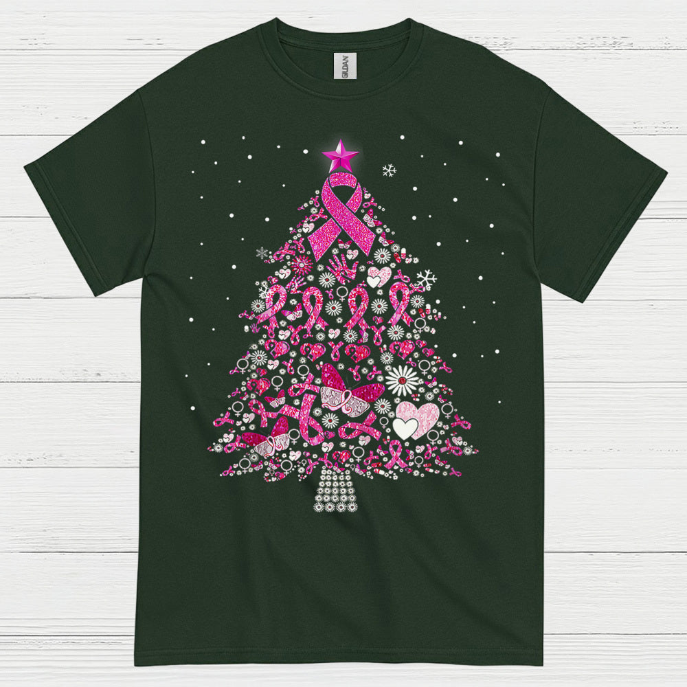 Breast Cancer Awareness Christmas Tree T Shirt