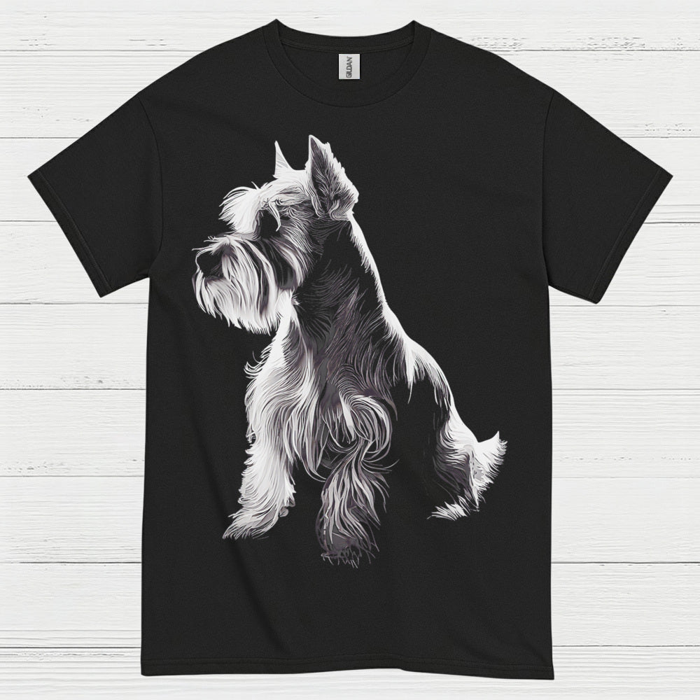 Miniature Schnauzer Silhouette Art T Shirt Elegant Dog Lover Shirt