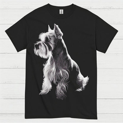 Miniature Schnauzer Silhouette Art T Shirt Elegant Dog Lover Shirt