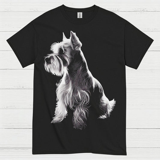 Miniature Schnauzer Silhouette Art T Shirt Elegant Dog Lover Shirt