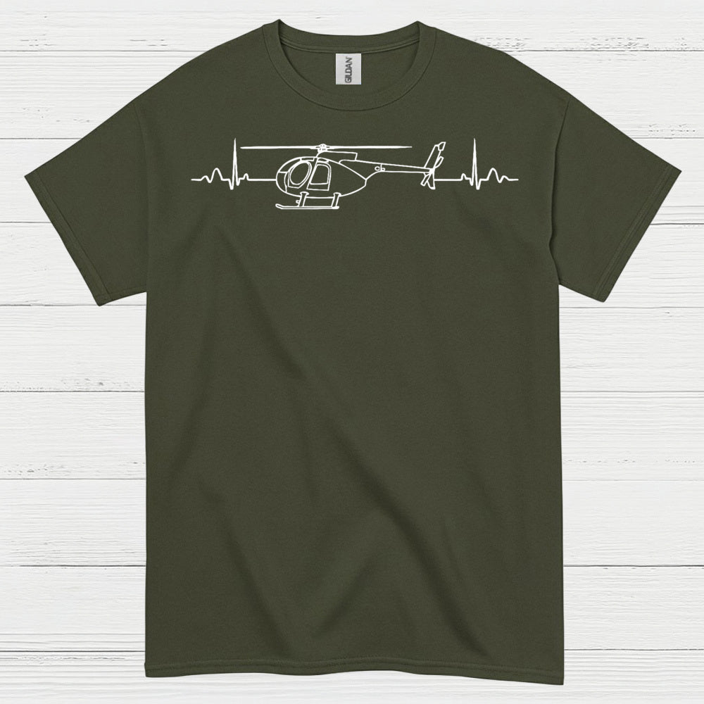 Helicopter Heartbeat Aviation Minimal T Shirt