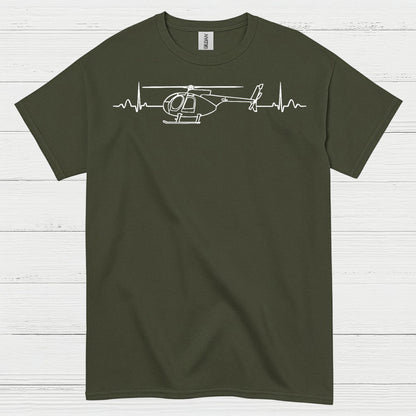 Helicopter Heartbeat Aviation Minimal T Shirt
