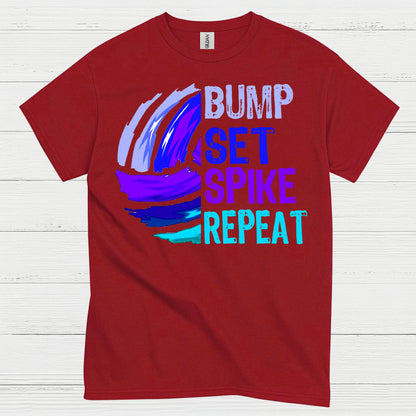 Bump Set Spike Repeat Volleyball T Shirt