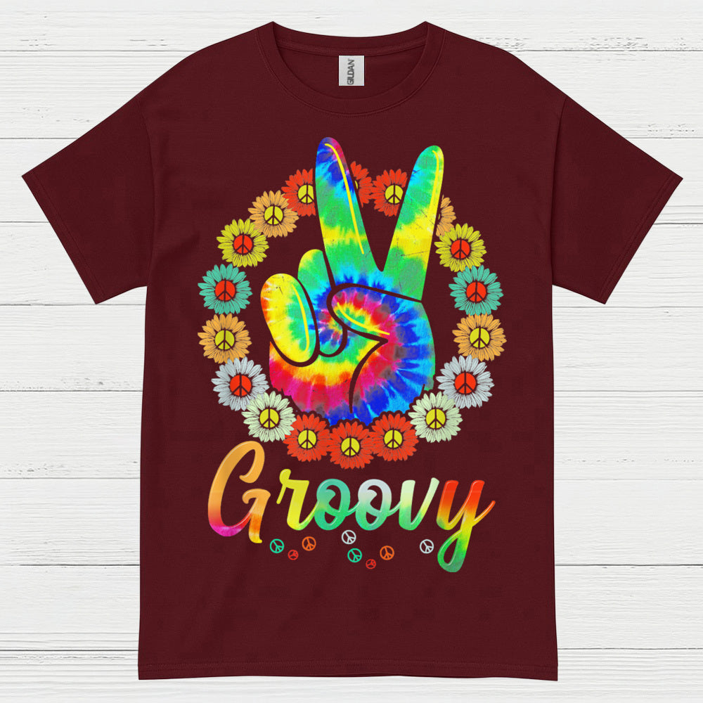 Groovy Tie Dye Peace Sign T Shirt